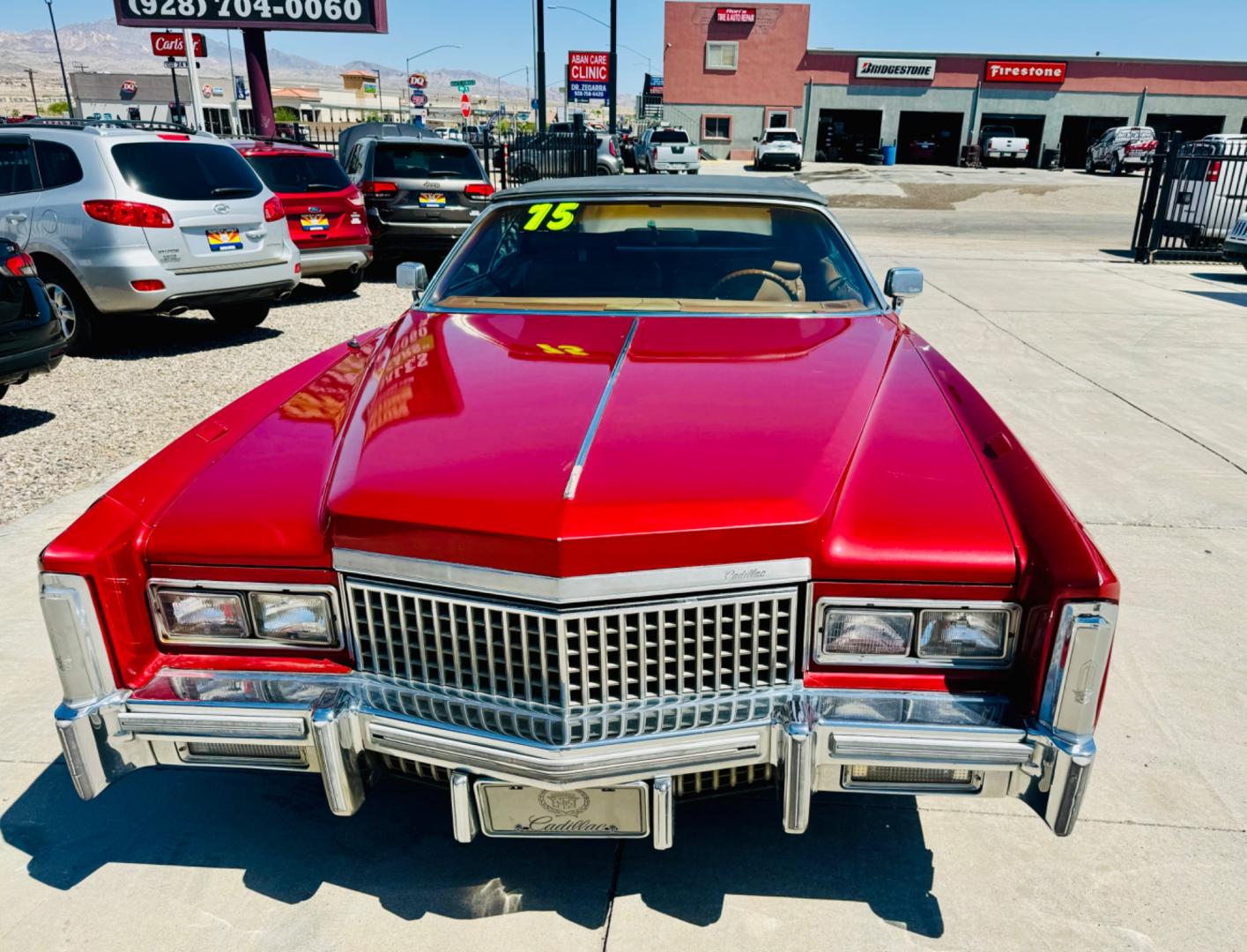 1975 Red Cadillac Eldorado convertible. , located at 2190 Hwy 95, Bullhead City, AZ, 86442, (928) 704-0060, 0.000000, 0.000000 - 1975 Cadillac Eldorado Convertible. Great project car for someone. New tires. Runs and drives, power top works. has a/c doesn't work. needs restoration. interior needs work, engine needs to be serviced . clear title. - Photo#6